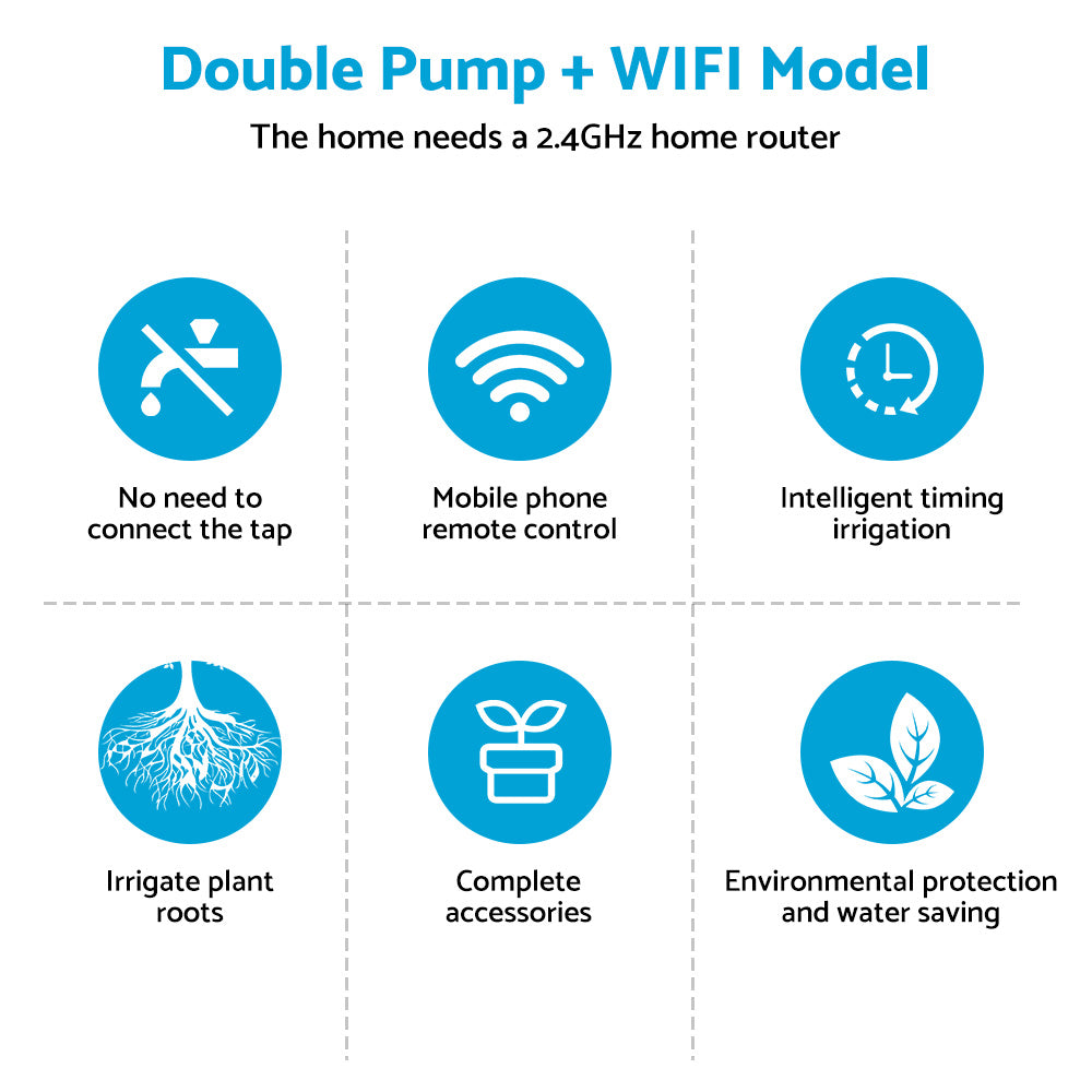 WiFi Control Watering System Double Pump Automatic Water Drip Mobile APP Control