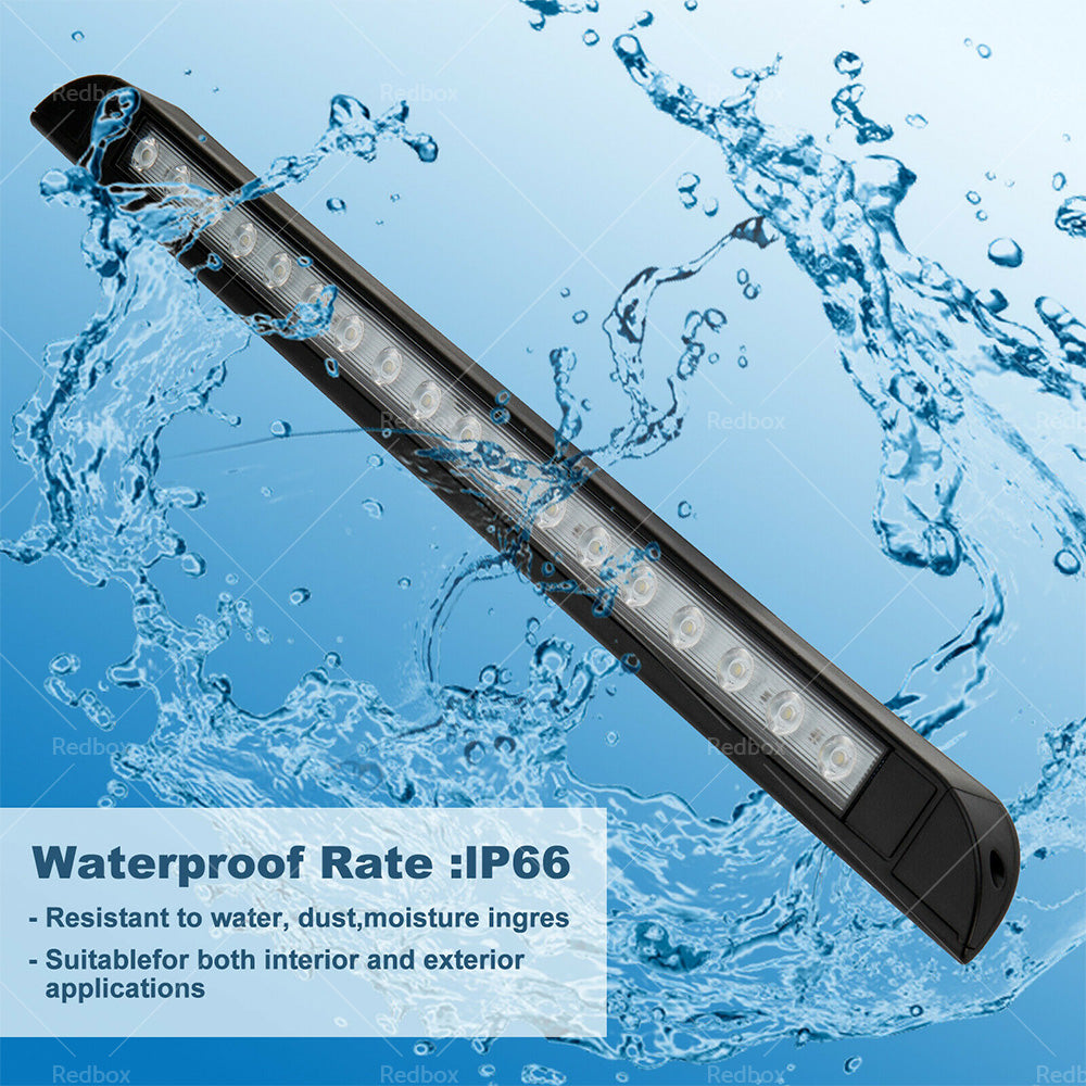 256mm 12V 9 LED Awning Light Touch Switch Strip Bar Caravan Camper Boat Marine