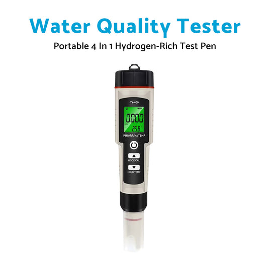 Portable 4 In 1 Hydrogen-Rich Test Pen PH ORP TEMP Water Quality Meter Tester