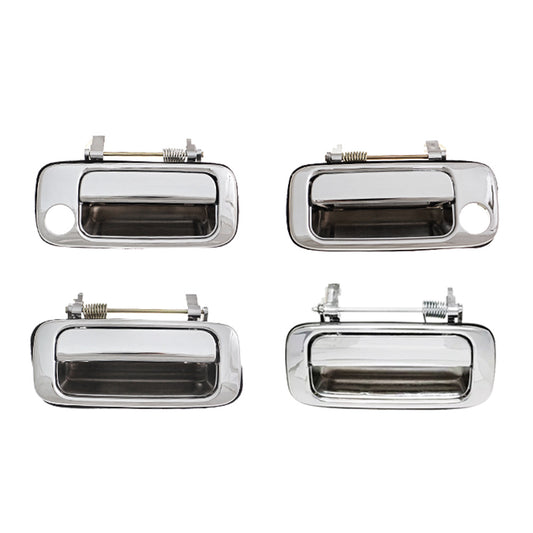 4X Chrome FRONT REAR OUTER Door Handle Suitable For Toyota Landcruiser 80 Series