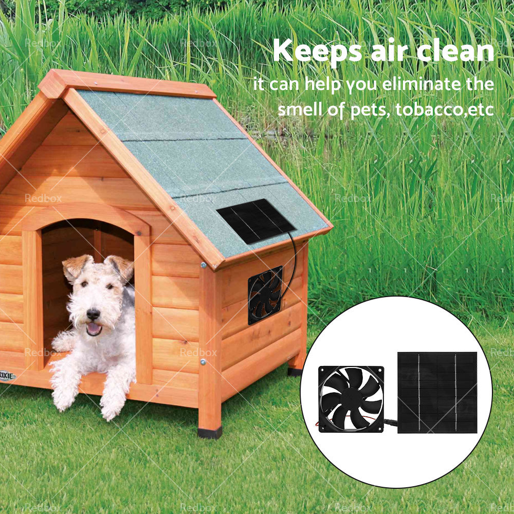 {{ 20W Solar Panel Powered Fan Mini Ventilator For Greenhouse Pet or Dog Chicken House }} - Buy Car Parts Online at {{ Kaka Auto Parts }}.