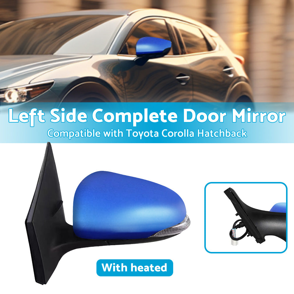 {{ Door Mirror Suitable for Toyota Corolla ZRE182 2012-2018 Hatch Left Blue Heated }} - Buy Car Parts Online at {{ Kaka Auto Parts }}.