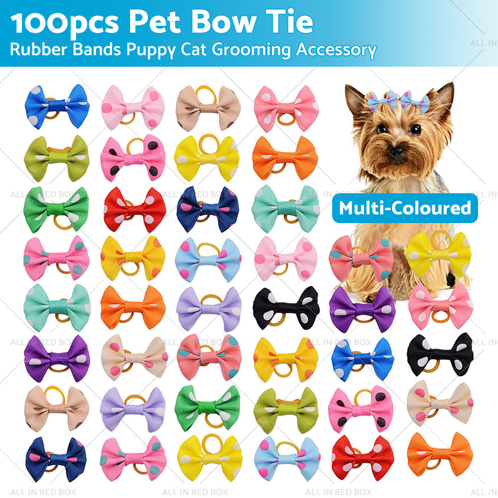 {{ Up To 100PCS Pet Small Dog Hair Bows Rubber Bands Puppy Cat Grooming Accessory }} - Buy Car Parts Online at {{ Kaka Auto Parts }}.