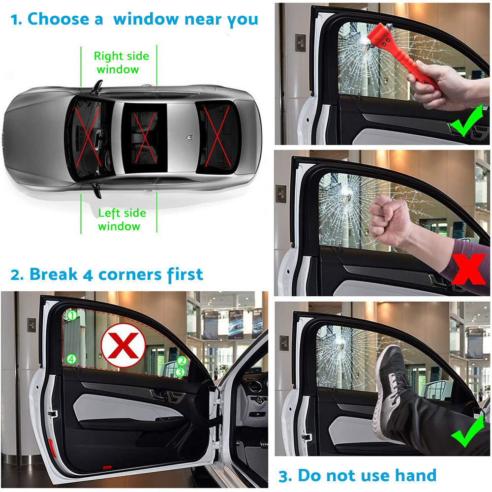 Car Emergency Hammer Window Glass Breaker Seat Belt Cutter Safety Escape Tool