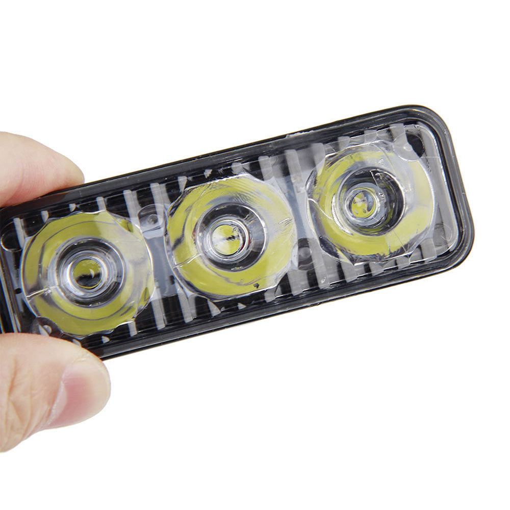 2x Super Bright 3-LED Daytime Running Lights (DRL) White Suitable For Universal Vehicles