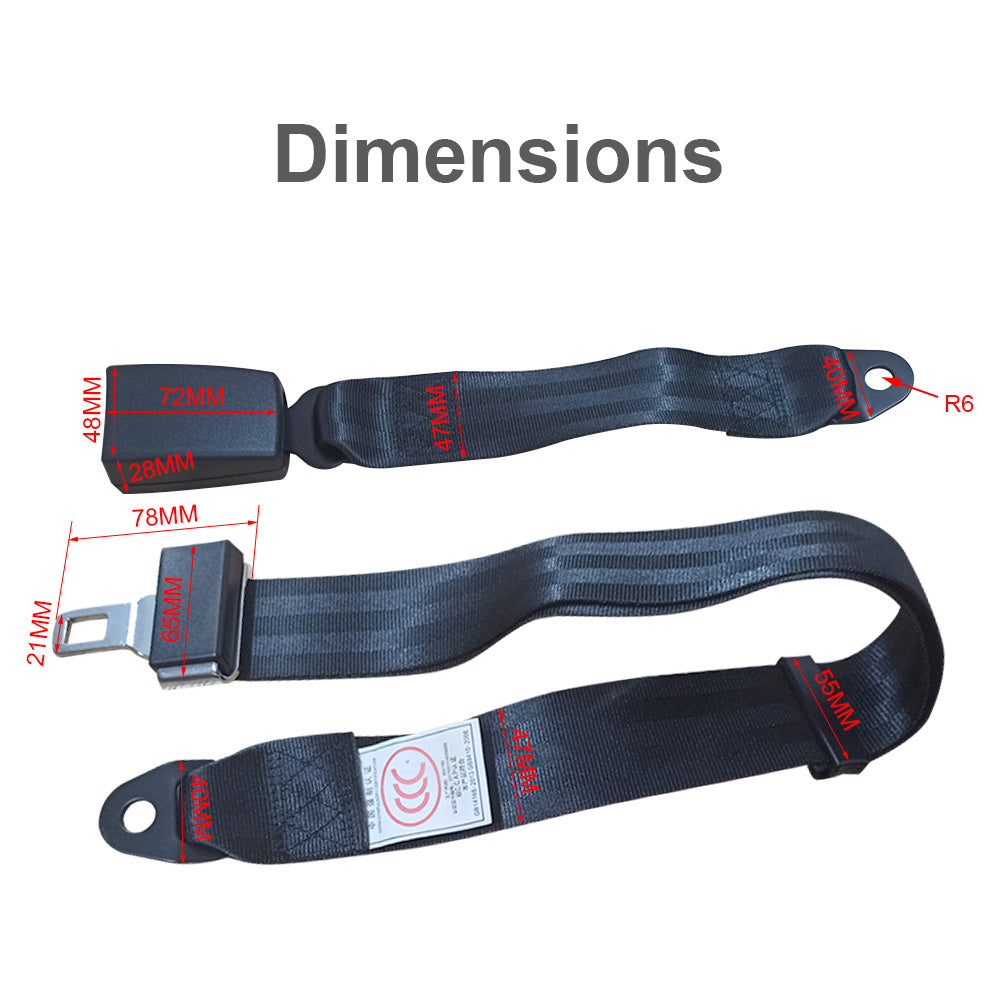 2 Point Retractable Adjustable Seat Lap Sash Belt Strap Suitable For Car Truck Set