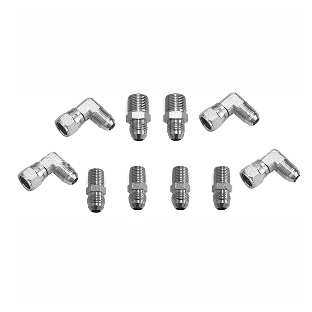 Stainless Steel Braided Transmission Cooler Hose Fitting Kit Suitable For 700R4 / TH350 / TH400