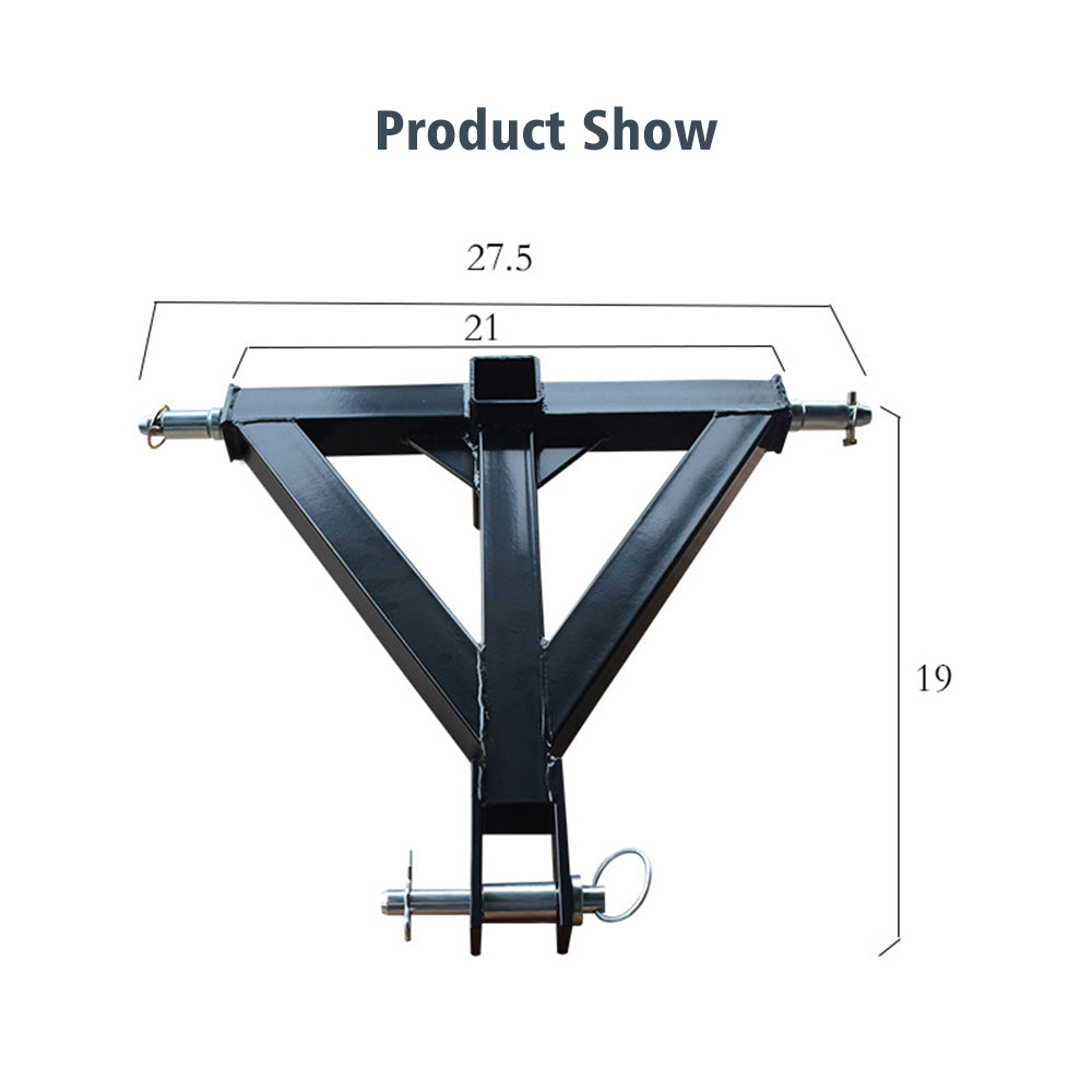 Heavy Duty 3-Point 2" Receiver Trailer Hitch Drawbar Suitable For Cat.1 Tractor Tow Applications