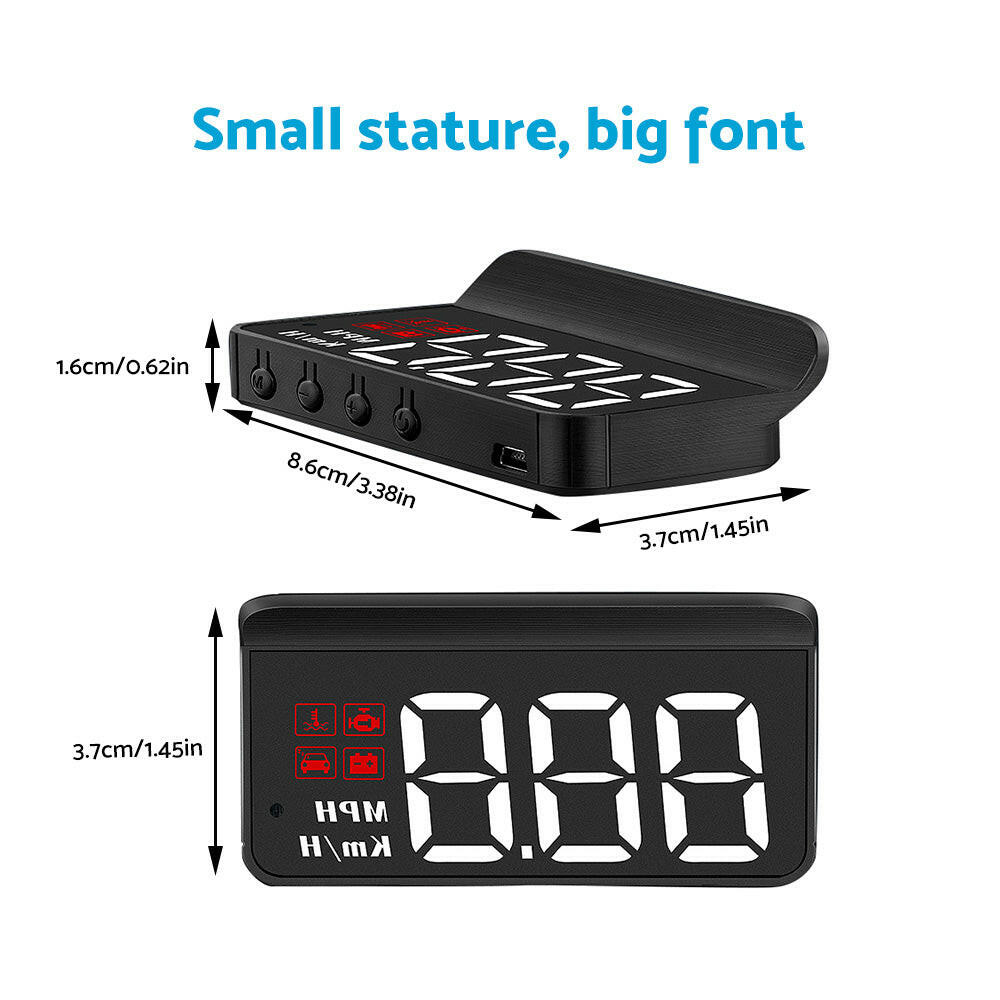 Universal Car Head Up Display GPS Speedometer Digital Speed Warning OBD2