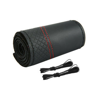 compare product Premium Leather DIY Steering Wheel Cover Suitable For Car – 38cm Auto Protection With Needle