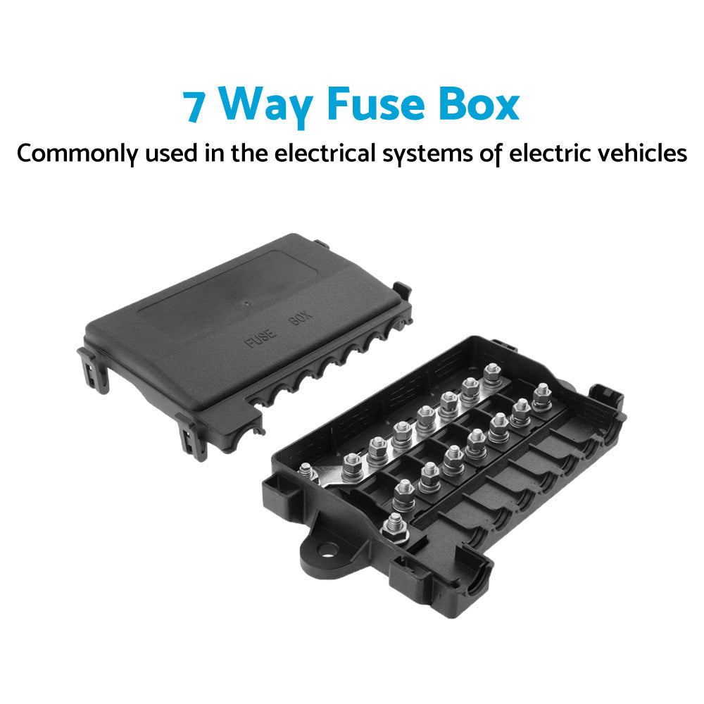 7-Way Multi Fuse Block Box Holder With 9x 12-32V Fuses Suitable For Car & Auto