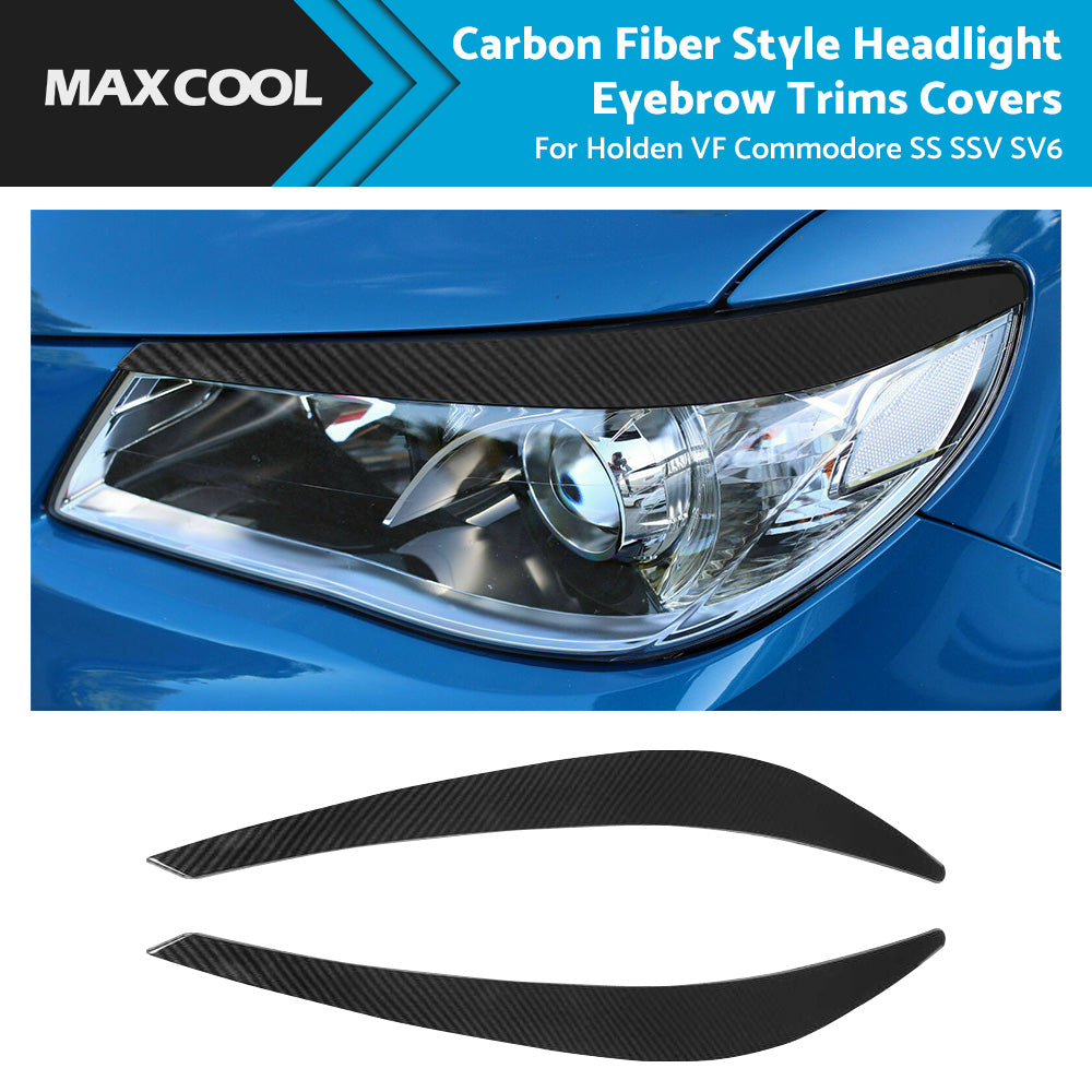 {{ Carbon Fiber Style Headlight Eyebrow Trims Covers for Holden Commodore VF SS SSV }} - Buy Car Parts Online at {{ Kaka Auto Parts }}.