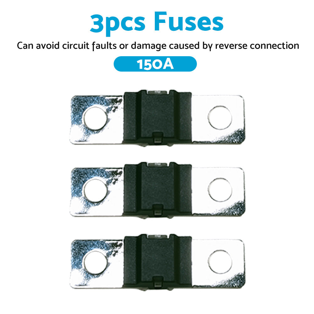 {{ 3PCS 150 AMP Mega Fuse Heavy Duty Dual Battery Mining System High Current 150A }} - Buy Car Parts Online at {{ Kaka Auto Parts }}.