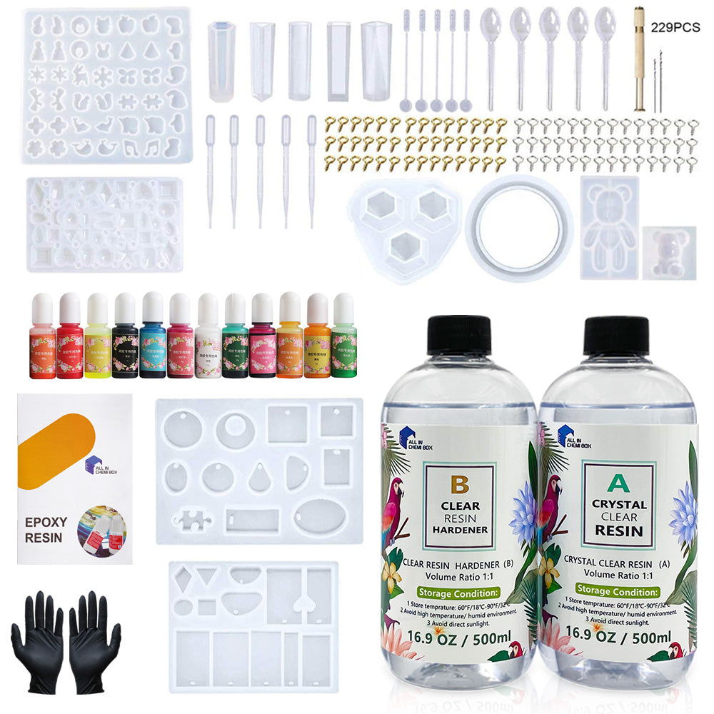 Epoxy Resin 1:1 AB Kit Craft Coating UV Color Pigment Paste Liquid Silicone Mold