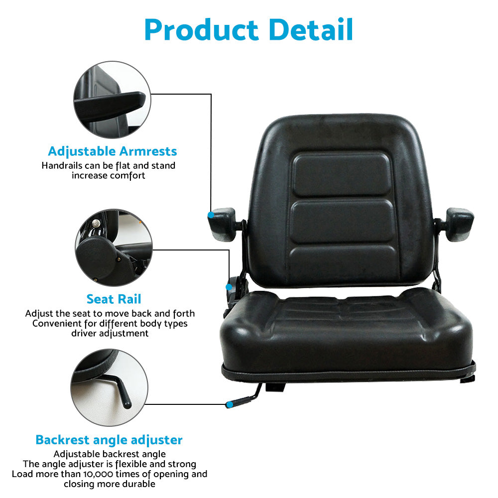 {{ Tractor Seat Forklift Excavator Universal Suspension Backrest Truck Chair Adjust }} - Buy Car Parts Online at {{ Kaka Auto Parts }}.