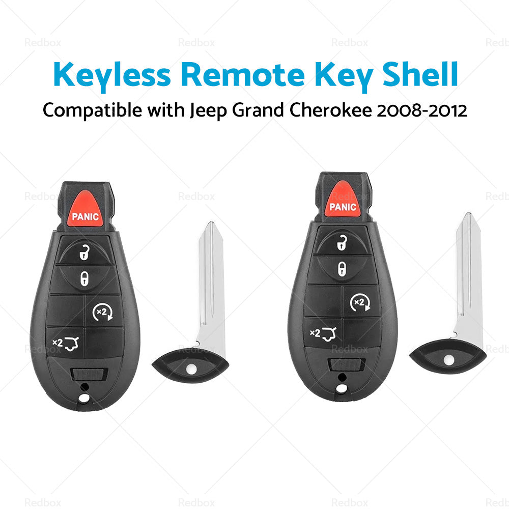 {{ 2x Keyless Remote Key Fob Shell Suitable For Jeep Grand Cherokee 2008-2012 }} - Buy Car Parts Online at {{ Kaka Auto Parts }}.