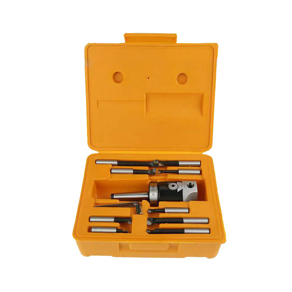 1 Set 12mm Boring Head with 9x 12mm Carbide Boring Tips MT3 M12 1-1/2-18 Shank
