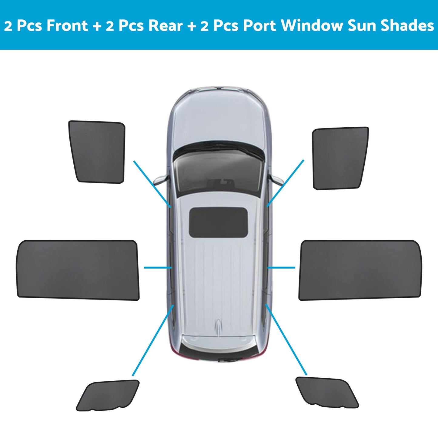 Front & Rear Port Window Magnetic Sun Shade Suitable For Kia Carnival KA4 2020-2023