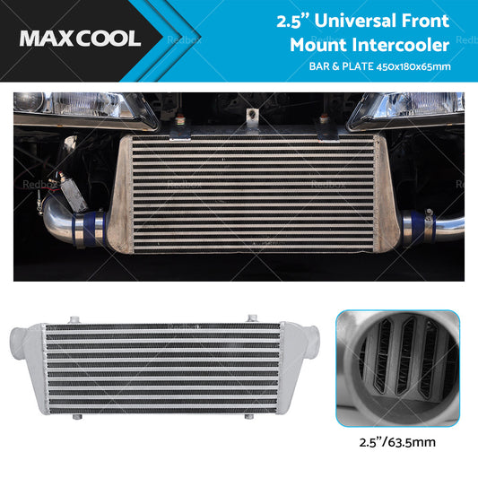 {{ 2. 5 inch  Universal Full Aluminum Front Mount Intercooler 450x180x65mm Core Bar and Plate }} - Buy Car Parts Online at {{ Kaka Auto Parts }}.