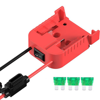 compare product Battery Adapter With Built-In Fuse & Switch Suitable For Milwaukee 18V 14AWG