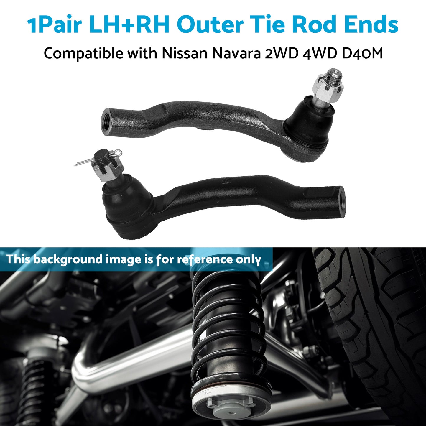 {{ 2x LHRH Outer Tie Rod Ends Suitable for Nissan Navara 2WD 4WD D40M Chassis VSK }} - Buy Car Parts Online at {{ Kaka Auto Parts }}.