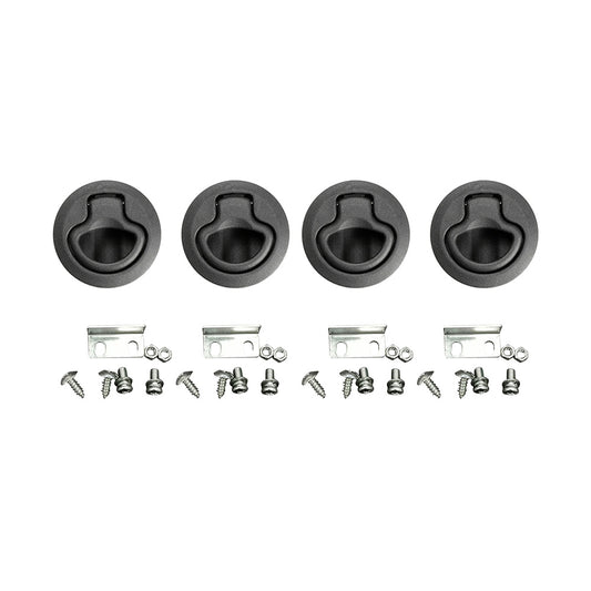 4x Round Flush Pull Slam Hatch Latch Door Lock Suitable For RV / Marine / Boat / Caravan