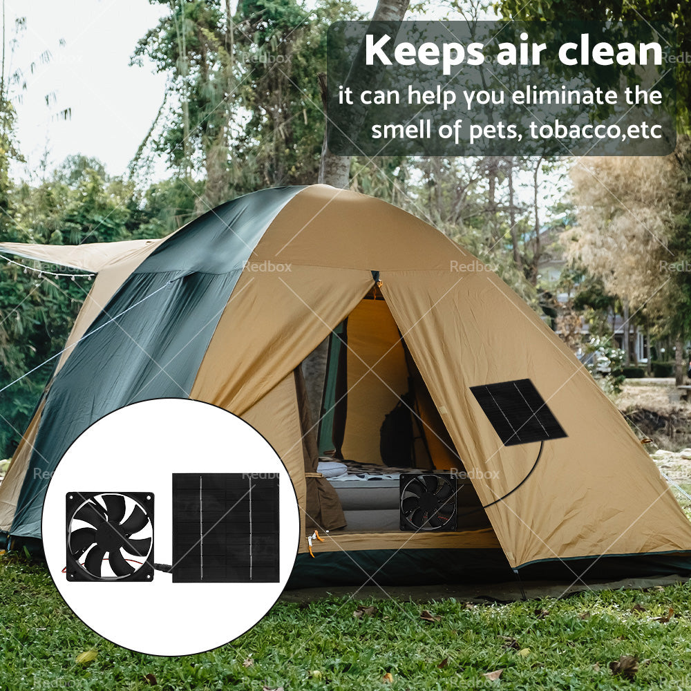 {{ 20W Solar Panel Powered Fan Mini Ventilator For Greenhouse Pet or Dog Chicken House }} - Buy Car Parts Online at {{ Kaka Auto Parts }}.