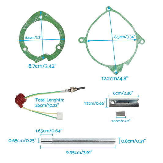 6x Car Air Diesel Gasket And Ceramic Glow Plug Kit Suitable For Chinese Diesel Heater 2KW