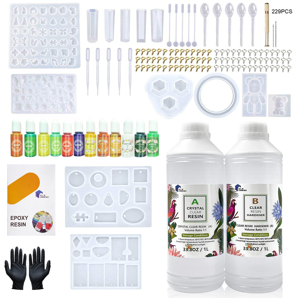 Epoxy Resin 1:1 AB Kit Craft Coating UV Color Pigment Paste Liquid Silicone Mold