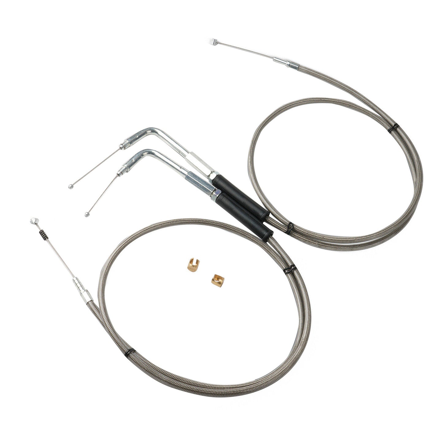 Throttle and Idle Cable Set 56-1/2 Stainless Steel Suitable For Harley-Davidson
