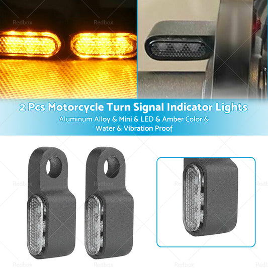 {{ 2X Mini LED Motorcycle Turn Signal Indicator Amber Blinker Light Lamp Black 3LED }} - Buy Car Parts Online at {{ Kaka Auto Parts }}.
