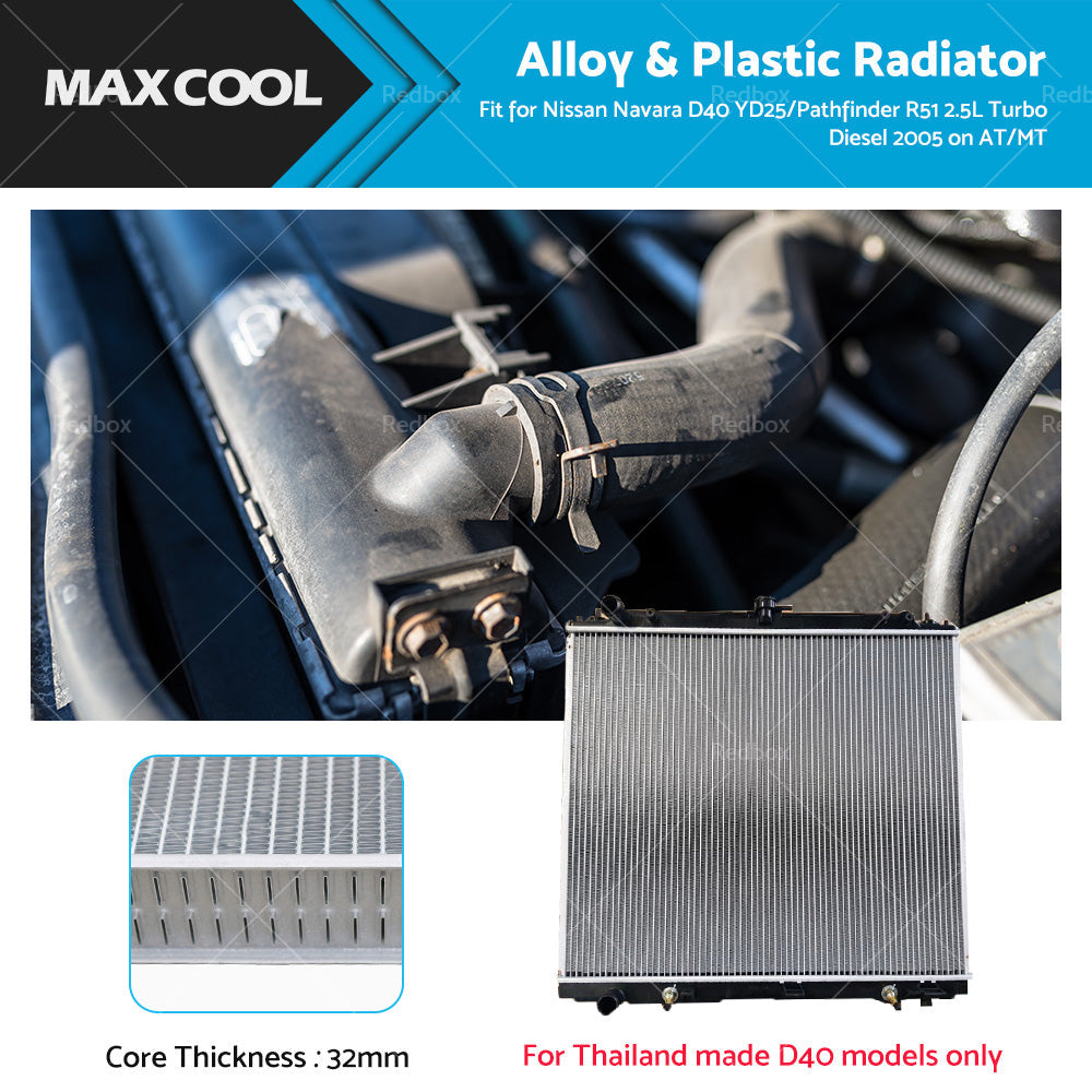 {{ Radiator for Nissan Navara D40 YD25 or Pathfinder R51 2. 5L Turbo Diesel 2005- AT or MT }} - Buy Car Parts Online at {{ Kaka Auto Parts }}.