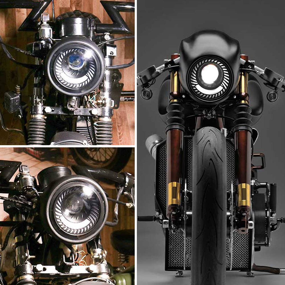 Motorcycle 6. 5inch LED Headlight DRL Hi Lo Running Light Suitable For Cafe Racer