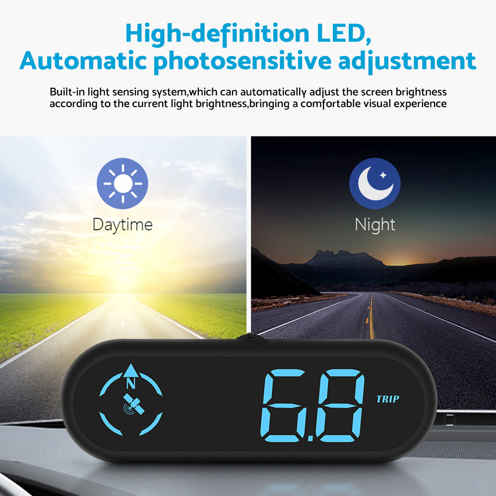 Universal Head-Up Display (HUD) Speedometer with LED Digital GPS and Overspeed Alarm Suitable For Cars