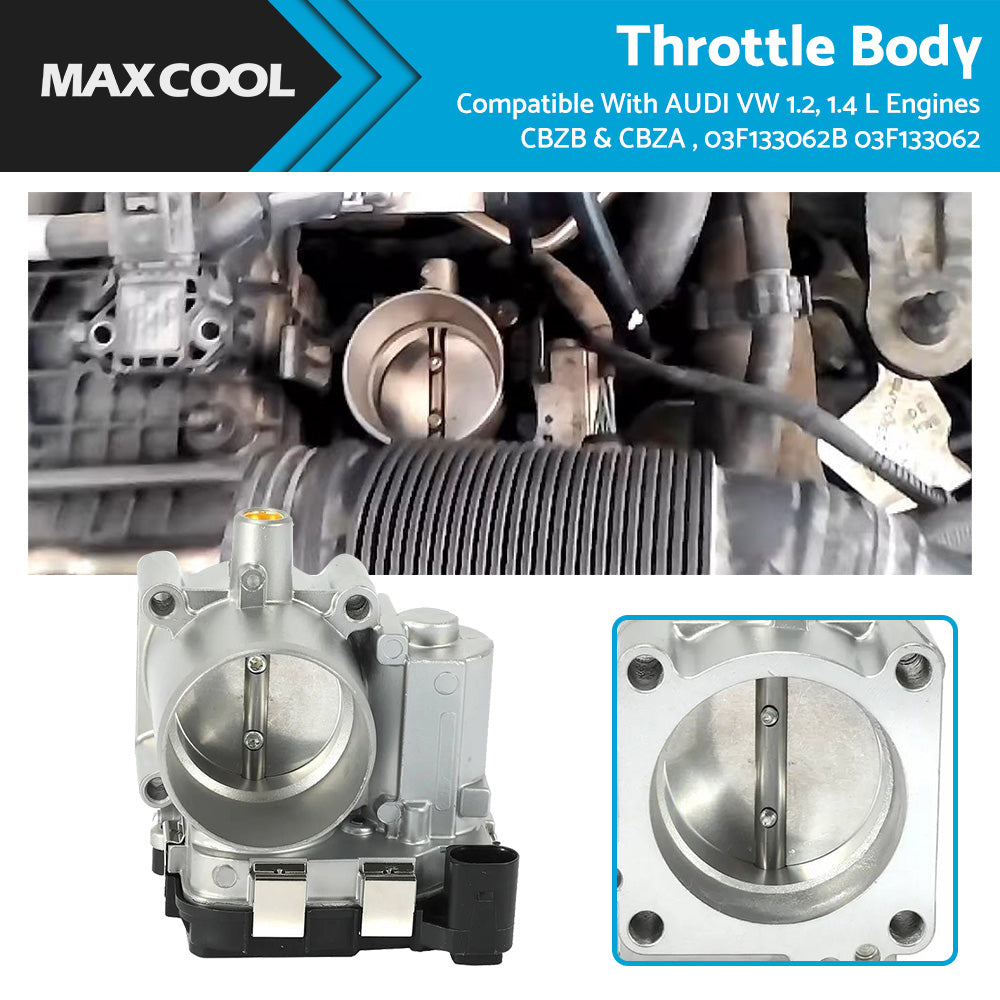 {{ Throttle Body Suitable For AUDI VW 1. 2, 1. 4 L CBZB and CBZA 03F133062B 03F133062 }} - Buy Car Parts Online at {{ Kaka Auto Parts }}.