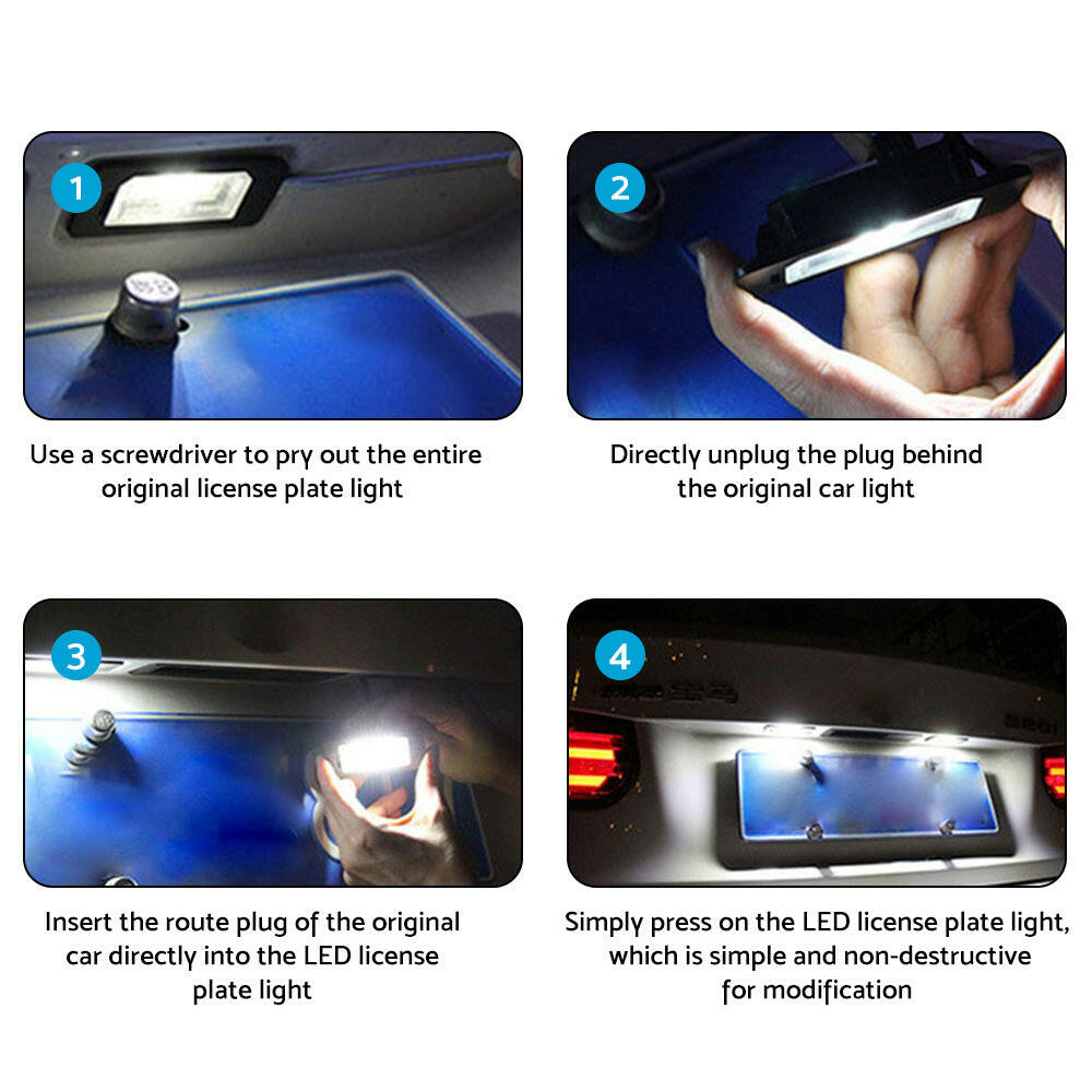 2x LED License Number Plate Light Lamps Suitable For BMW E90 E92 E93 E39 M5 E70