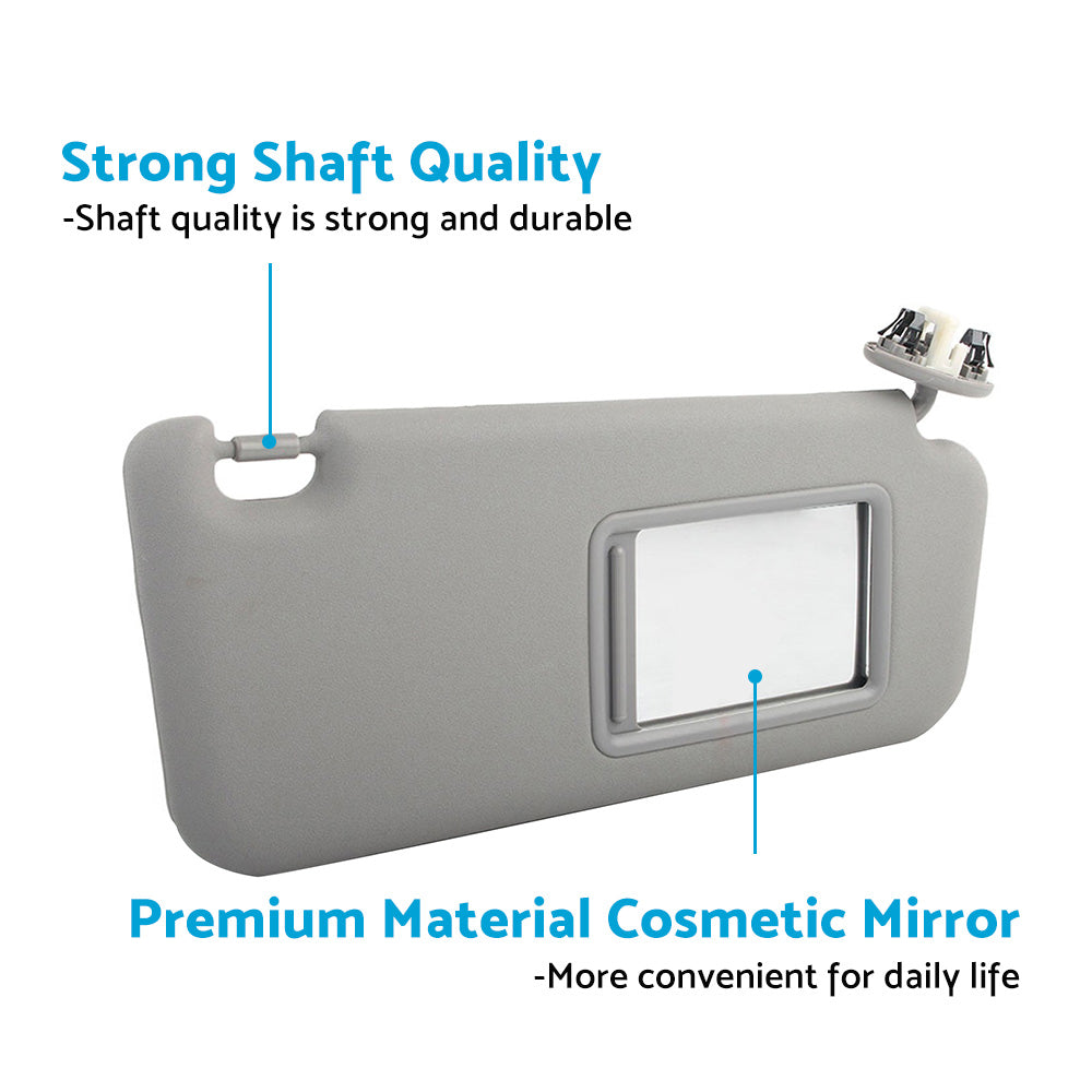 Right Side Gray Sun Visor Suitable For Toyota Kluger 2008-13 W or Vanity Light