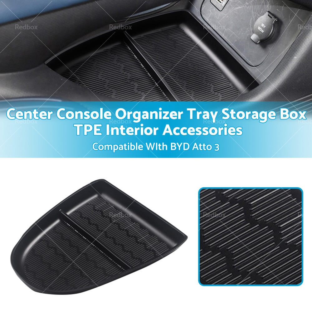 {{ Center Console Organizer Tray Storage Box TPE Interior Suitable For BYD Atto 3 }} - Buy Car Parts Online at {{ Kaka Auto Parts }}.
