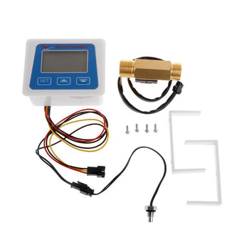 compare product Digital LED Turbine Gauge Kerosene Fuel Water Flow Meter Sensor Meter 3 or 4 inch