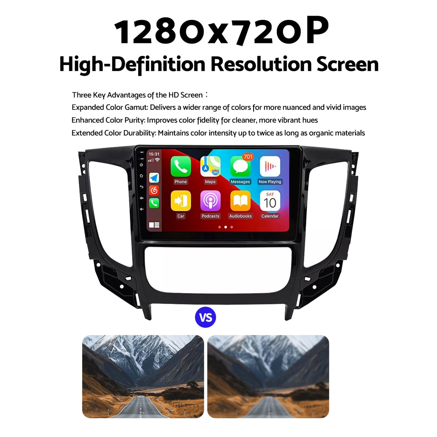 Wireless CarPlay Android Auto Head Unit Suitable for Mitsubishi Triton MQ/MR