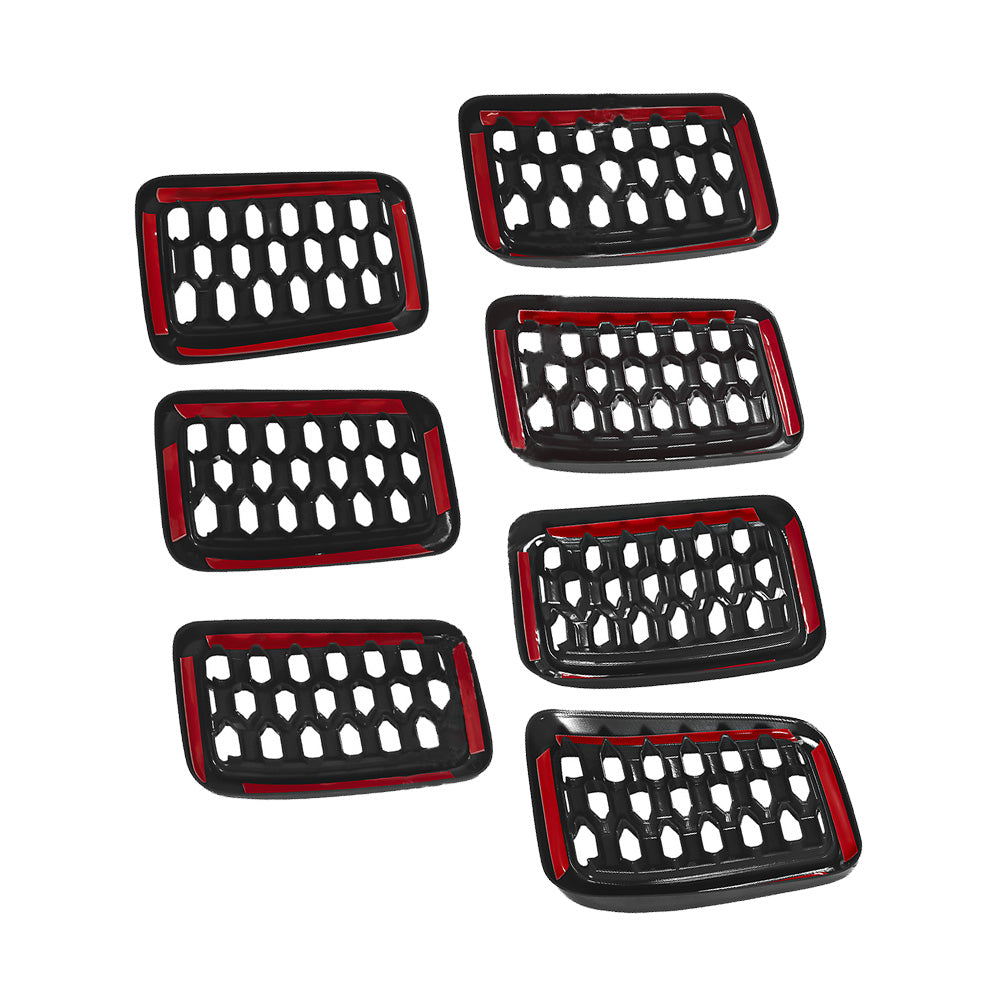 Front Grille Mesh Covers Inserts Suitable For Jeep Grand Cherokee 2017-2022 Black