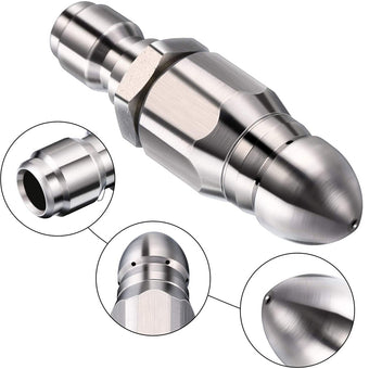 compare product Stainless Steel Sewer Jetter Nozzle For Pressure Washer Suitable For 1