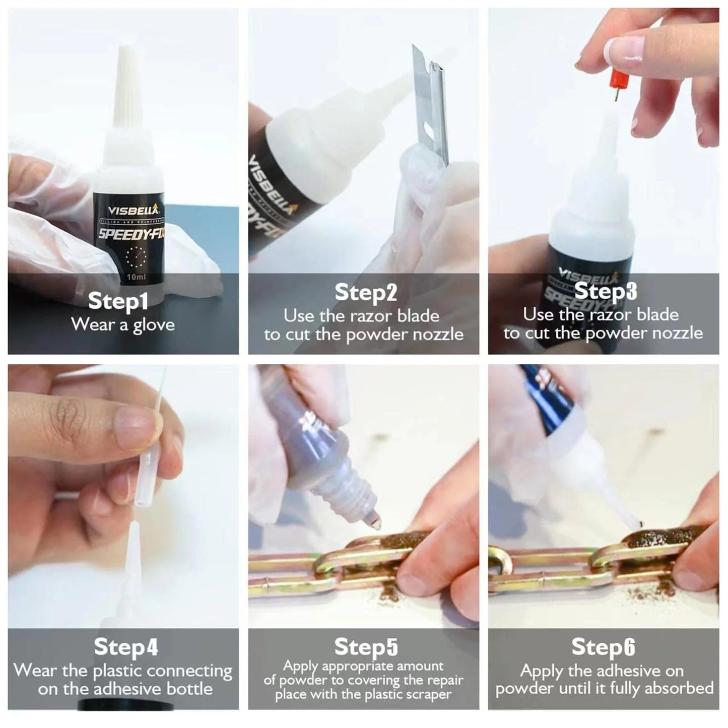 Strong Powder Adhesive Repair Kit – 7s Quick Bonding Glue for Multi-Surface Fixing
