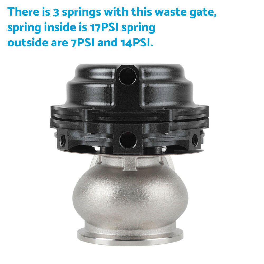 44mm Black Aluminum External Cooled Turbo Wastegate With V-Band Flanges Set