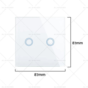compare product 87x87mm LED Touch Wall Light Switch 2-Gang 1-Way Suitable For Home & Office Installation