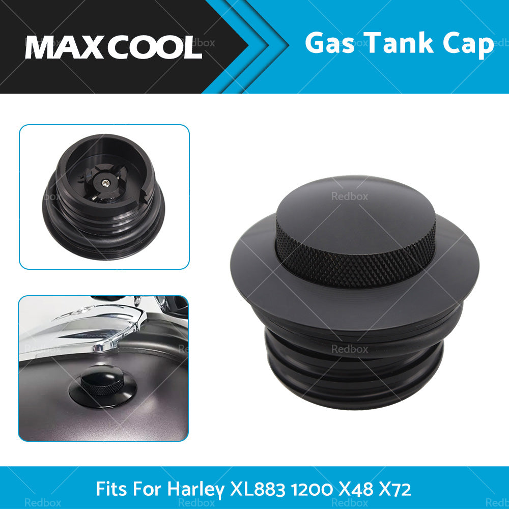 {{ Black Flush Gas Tank Cap Fuel Cover Fit For Harley Touring Sportster XL883 1200 }} - Buy Car Parts Online at {{ Kaka Auto Parts }}.