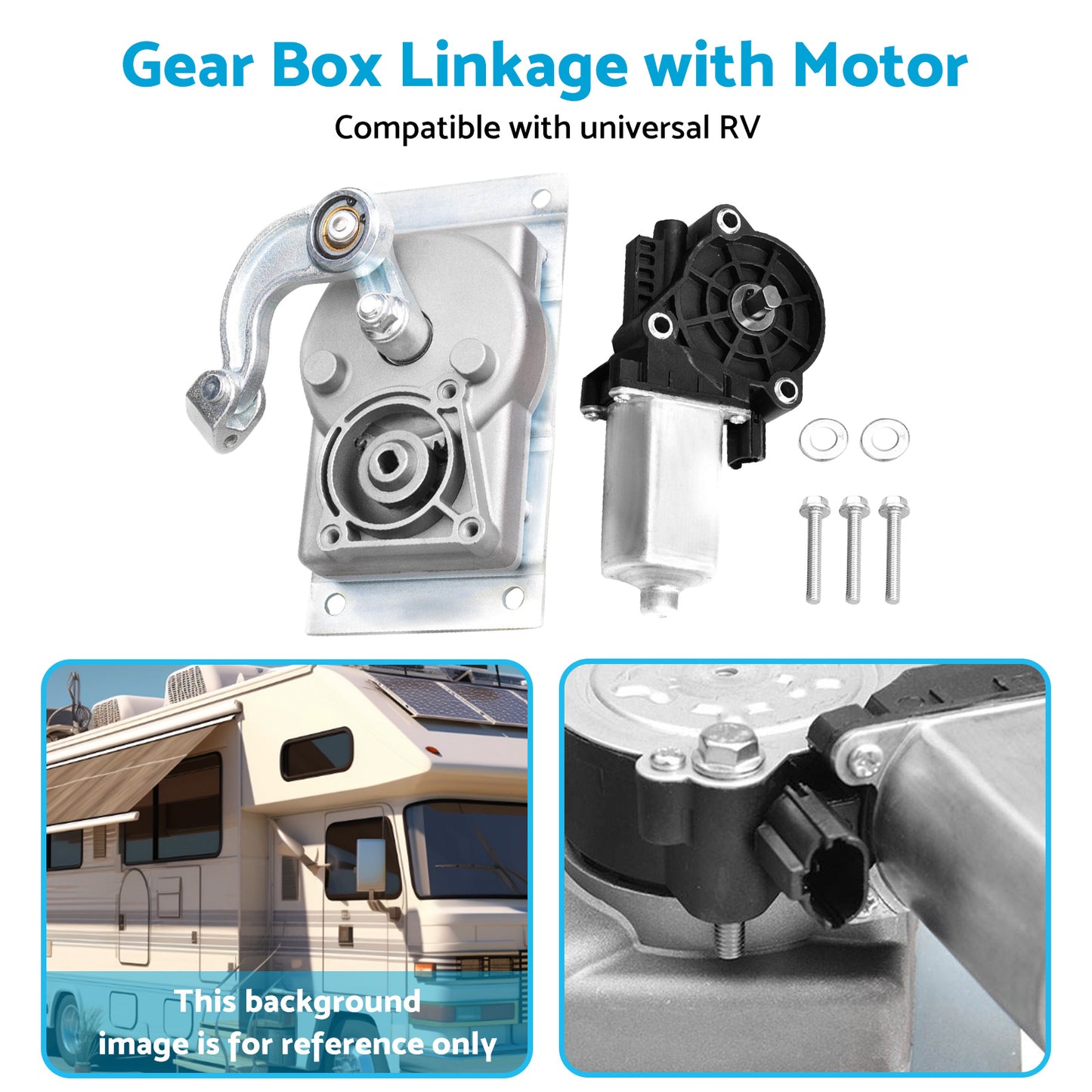 {{ RV Gear Box Linkage with Motor Suitable For Kwikee Electric Steps Replace 366043 }} - Buy Car Parts Online at {{ Kaka Auto Parts }}.