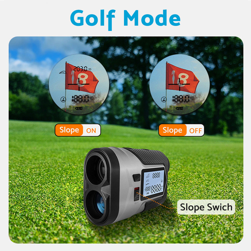 1200M Laser Golf Range Finder With Slope On/Off, LCD Display & Vibration