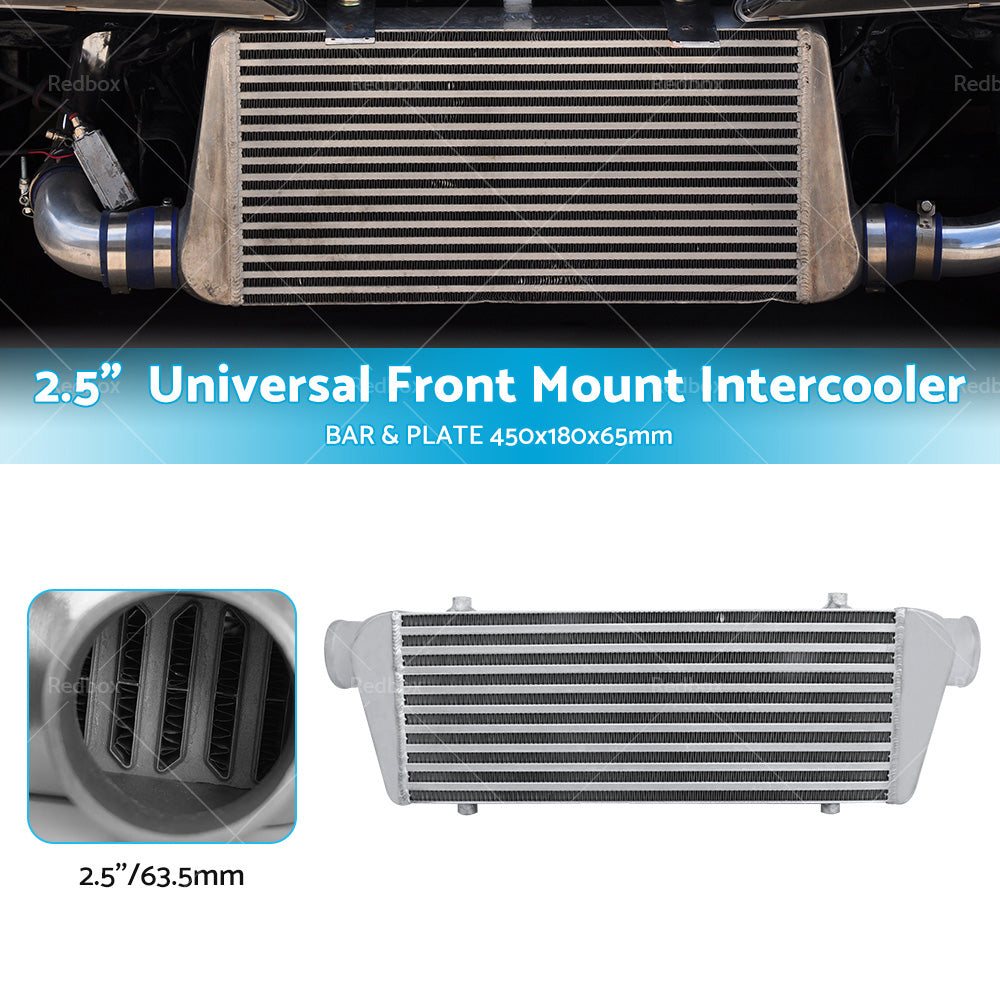 {{ 2. 5 inch  Universal Full Aluminum Front Mount Intercooler 450x180x65mm Core Bar and Plate }} - Buy Car Parts Online at {{ Kaka Auto Parts }}.