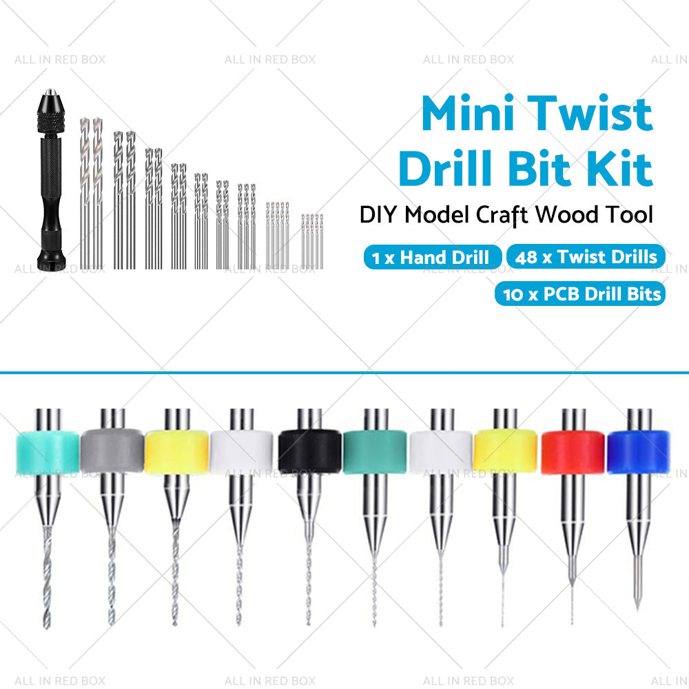 {{ 59Pcs Mini Twist Drill Bits Micro Hand Drilling Set DIY Model Craft Wood Tool }} - Buy Car Parts Online at {{ Kaka Auto Parts }}.